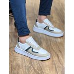 Tênis Masculino Casual Couro Legítimo Porto Off White c;bege