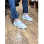 Tênis Masculino Casual Couro Legítimo Milano Gelo