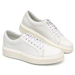 Tênis Masculino Casual Couro Legítimo Milano Gelo