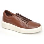 Tênis Masculino Casual Couro Legítimo Milano Castor
