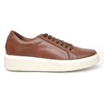 Tênis Masculino Casual Couro Legítimo Milano Castor