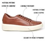 Tênis Masculino Casual Couro Legítimo Milano Castor