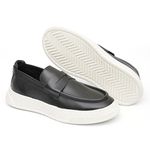 Loafer Masculino Casual Couro Legítimo Malásia Preto 
