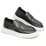 Loafer Masculino Casual Couro Legítimo Malásia Preto 