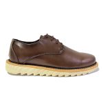 Sapato Masculino Elegante Derby Tratorado Couro Eco Pinhão