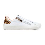 Sapato Feminino Casual cano baixo onça couro legítimo 