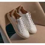 Sapato Feminino Casual cano baixo onça couro legítimo 