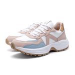 Tênis Skeaker Feminino Casual Pink baby couro legítimo 