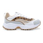 Tênis Skeaker Feminino Casual onça couro legítimo