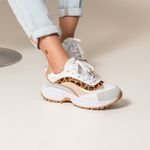 Tênis Skeaker Feminino Casual onça couro legítimo