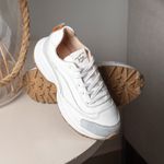 Tênis Skeaker Feminino Casual Branco couro legítimo 