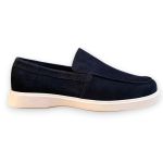 Loafer Masculino Couro Legítimo Minimalista Caribe Azul Marinho Rota Shoes 