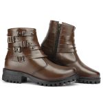 Bota Feminina Casual Couro Legítimo Bianca Steel tabaco