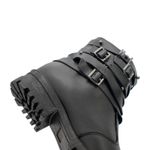 Bota Feminina Casual Couro Legítimo Bianca Steel Preto