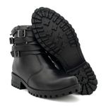 Bota Feminina Casual Couro Legítimo Bianca Steel Preto