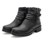 Bota Feminina Casual Couro Legítimo Bianca Steel Preto