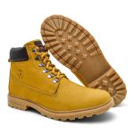 Coturno Masculino Adventure Nobuck Couro Legítimo Milho Canastra
