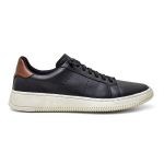 Tênis Casual Masculino Couro Legítimo cano baixo RSV Preto Camel 