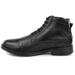 Bota Masculina Urbana Casual Boxer Couro Legítimo Preto Fóssil Nescau c/zíper