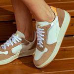Sapato Feminino Casual cano baixo couro legítimo branco bege laranja