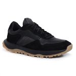 Tênis Masculino Casual Couro Legítimo Retro Titanium Preto