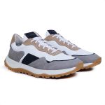 Tênis Masculino Casual Couro Legítimo Retro Titanium Marinho