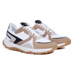 Tênis Masculino Casual Couro Legítimo Retro Desert Runner Ocre