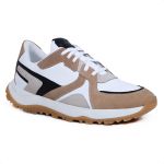 Tênis Masculino Casual Couro Legítimo Retro Desert Runner Ocre