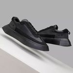 Tênis Masculino Casual Couro Legítimo Hollywood Allblack