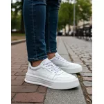 Tênis Sneaker Masculino Casual Couro Legítimo Raphaello Footwear Fly White