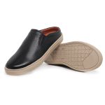 Sapato Casual Mule Masculino em Couro Legítimo Preto