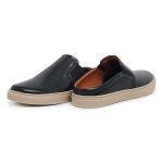 Sapato Casual Mule Masculino em Couro Legítimo Preto