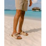 Sandália Birken Couro Masculino Tiras Rota Shoes Anatômica Off White
