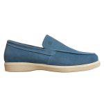Loafer Masculino Couro Legítimo Minimalista Caribe Azul Céu Rota Shoes