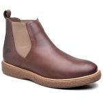 Botina Masculina Chelsea Casual Couro Legítimo Café