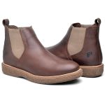 Botina Masculina Chelsea Casual Couro Legítimo Café