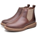Botina Masculina Chelsea Casual Couro Legítimo Café