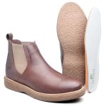 Botina Masculina Chelsea Casual Couro Legítimo Café
