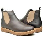 Botina Masculina Chelsea Casual Couro Legítimo Brown