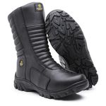 Bota Masculina Adventure Militar Dakkar Couro Legítimo Preto 