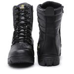 Bota Masculina Adventure Militar Patrulha Couro Legítimo Preto 