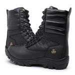 Bota Masculina Adventure Militar Patrulha Couro Legítimo Preto 