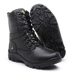 Bota Masculina Adventure Militar Patrulha Couro Legítimo Preto 