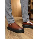 Sapato Masculino Couro Legítimo Sola Alta 6cm Mouro Solado Preto