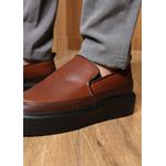 Sapato Masculino Couro Legítimo Sola Alta 6cm Mouro Solado Preto