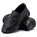 Loafer Masculino Casual Couro Legítimo Malásia Allblack