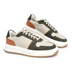 Tênis Masculino Casual Couro Legítimo Colorado Branco Castor Verde Militar
