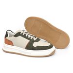 Tênis Masculino Casual Couro Legítimo Colorado Branco Castor Verde Militar