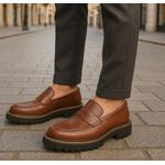 Sapato Masculino Social Loafer Katar Couro Legítimo Mouro