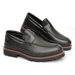 Sapato Masculino Social Loafer Katar Couro Legítimo Preto